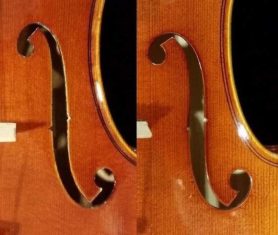バイオリン　ストラディバリモデル　ガルネリモデル　f字孔