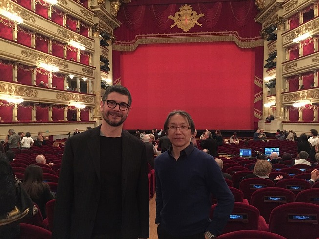 2017年3月12日、Filippo Fasserとミラノスカラ座にて。