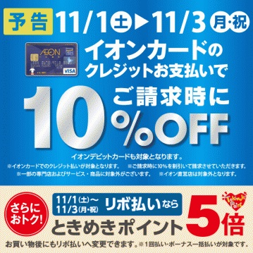 イオン10％OFF