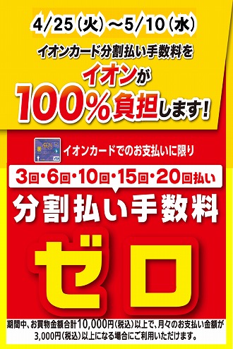 イオンカード分割無金利