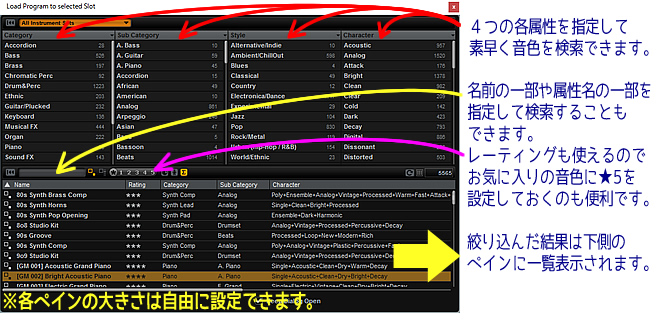 トータル2,500を超える音色と音質を誇るコンテンツ