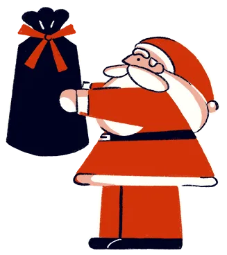 袋を持ったサンタクロース