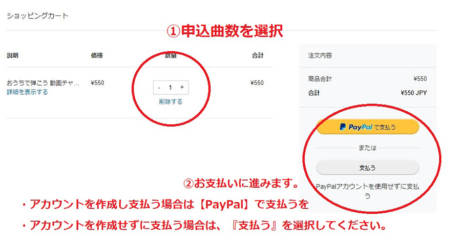 PayPalにアクセス後、必要項目を選択、入力していきます。