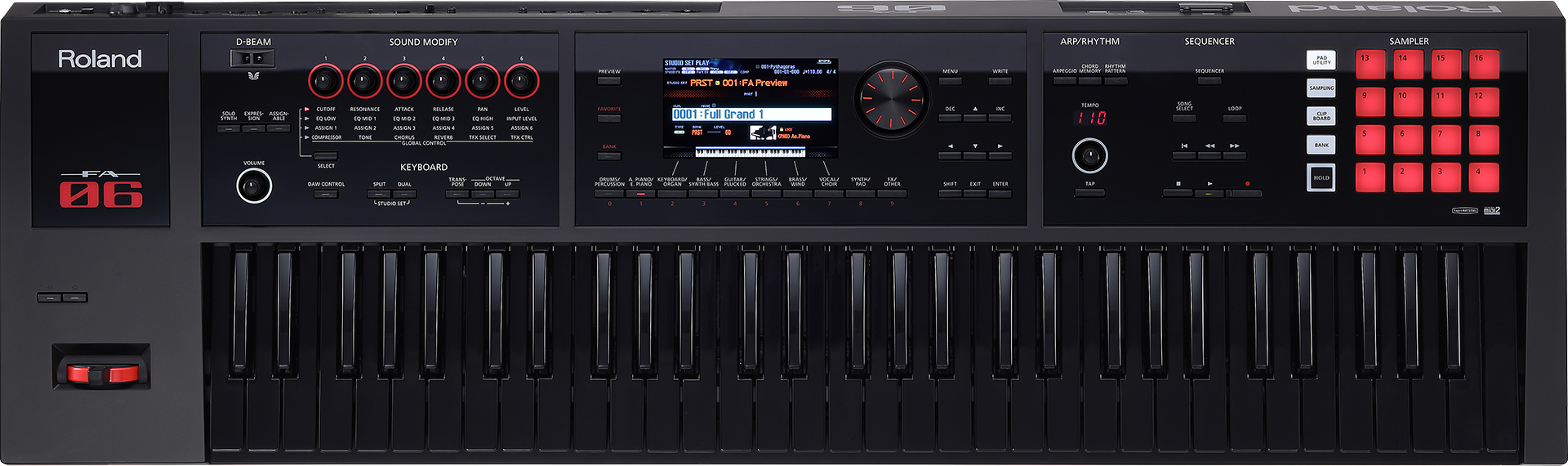 JUNO-DS61B/FA-06B 定番シンセサイザーのブラック鍵盤モデル【Roland】