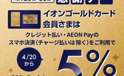 イオンゴールドカードでご請求時5%OFF【次回は2024年7月20日！】