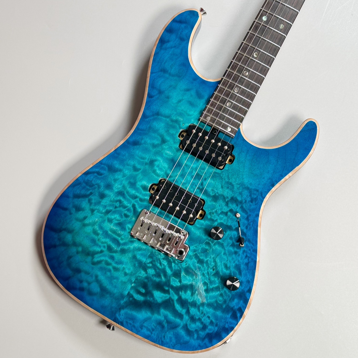 エレキギターPiccola S/HH 24F Quilted Bora Blue