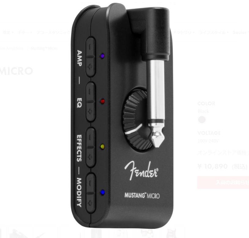 【ヘッドフォンアンプ】Fender / MUSTANG MICRO 入荷しました！！
