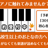 ♪芸術の秋 ピアノ体験会開催いたします♪