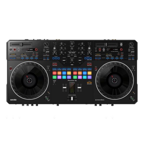 Pioneer DJ DDJ-REV5<br />
スクラッチプレイ重視のバトルDJに特化した「REVシリーズ」のスタンダードモデル<br />
大型ジョグ搭載で、よりダイナミックなプレイングが可能！サポート機能も充実