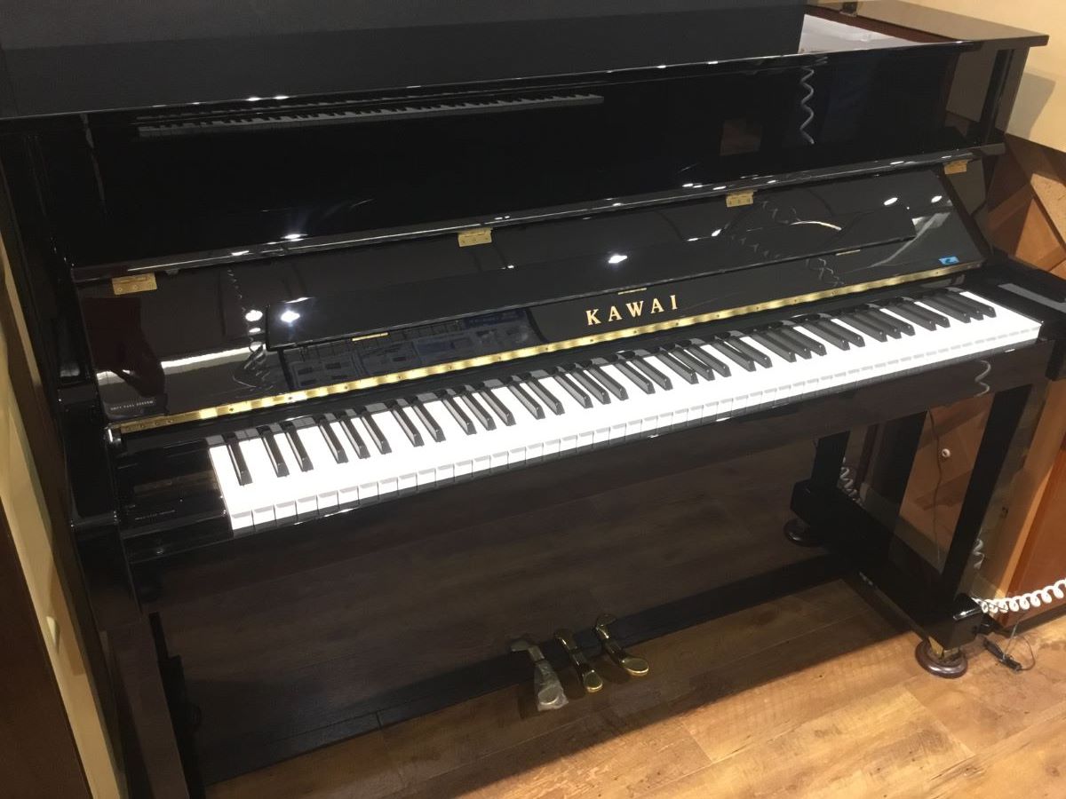 アップライトピアノ・消音機付き【展示品特価】KAWAI K-114SXRB 黒艶 消音機付
