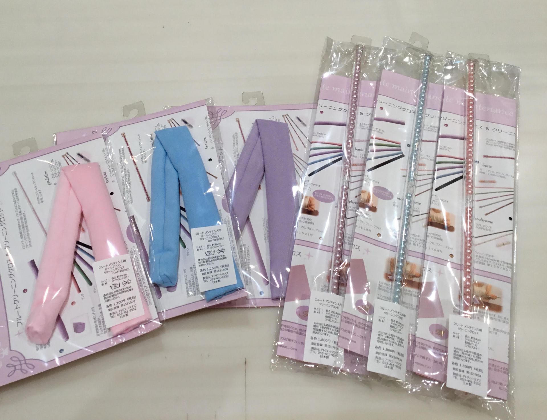 【管楽器アクセサリー】アトリエ・トマアズ　フルートクリーニングロッド＆クロス入荷しました！