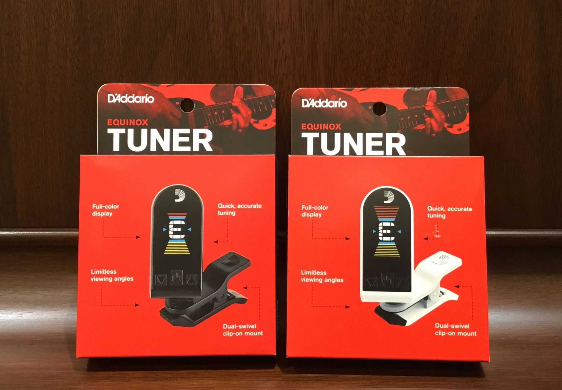 【ギターアクセサリー】-D’Addario-見やすいフルカラーディスプレイチューナー”Equinox Tuner”にホワイトカラーが登場！