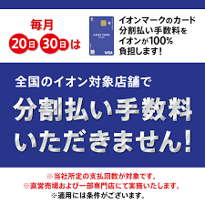毎月20日・30日イオンカード分割手数料無料！
