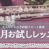 まずは1ヶ月間お試し！フルート教室｜印西市・白井市・我孫子市