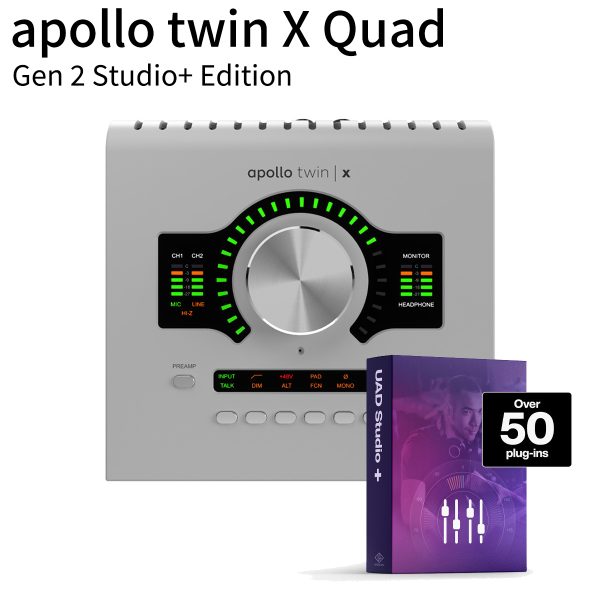 UNIVERSAL AUDIO <br />
Apollo Twin X QUAD Gen2 Studio+ Edition<br />
<br />
通常価格:¥286,000（税込）<br />
セール特価：¥242,000（税込）	
