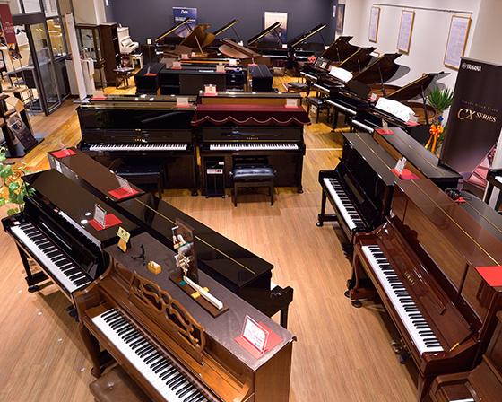 ピアノショールーム・総合楽器店併設