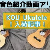 【ウクレレ】KOU Ukuleleオーダー分入荷