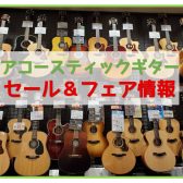 【アコースティックギター】8月決算セール＆フェア開催中