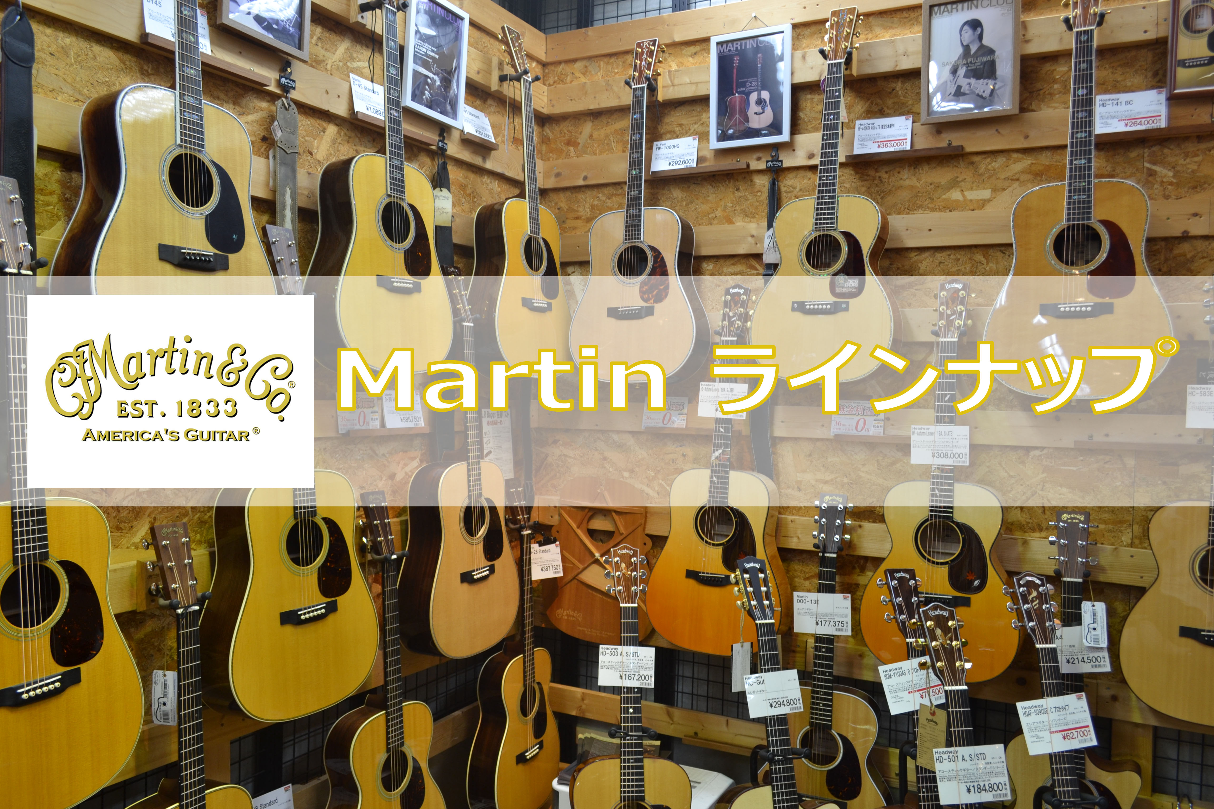 【マーチン】Martin 当店ラインナップ アコースティックギター