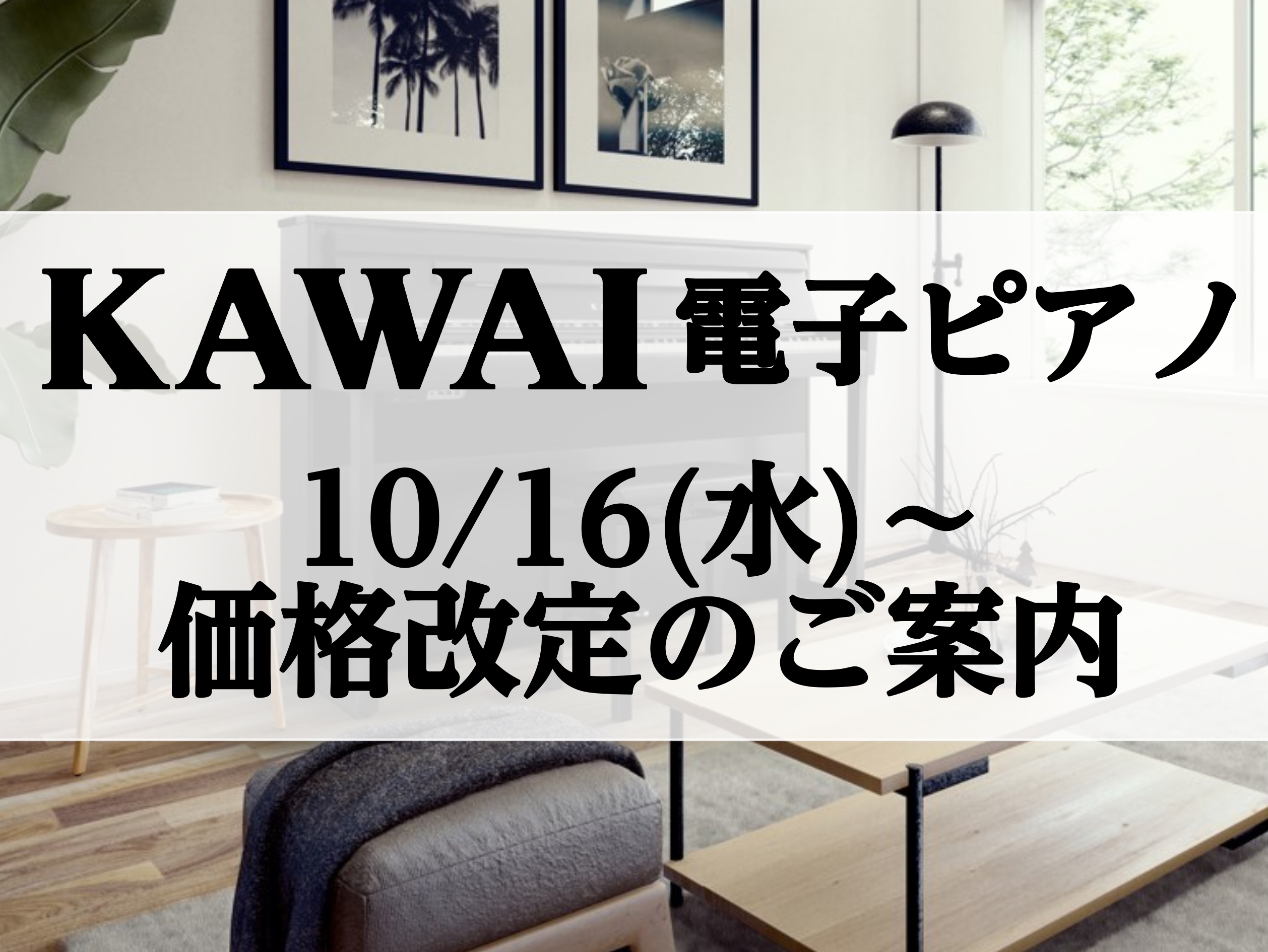 10月16日より、カワイの電子ピアノが価格改定します。 CONTENTS価格改定品番カワイ×島村楽器コラボレーションモデルご紹介お問い合わせ価格改定品番 カワイ×島村楽器コラボレーションモデルご紹介 コラボレーションモデルも10/16より価格改定します。ご購入後検討の方はぜひ10/15(火)までにご […]