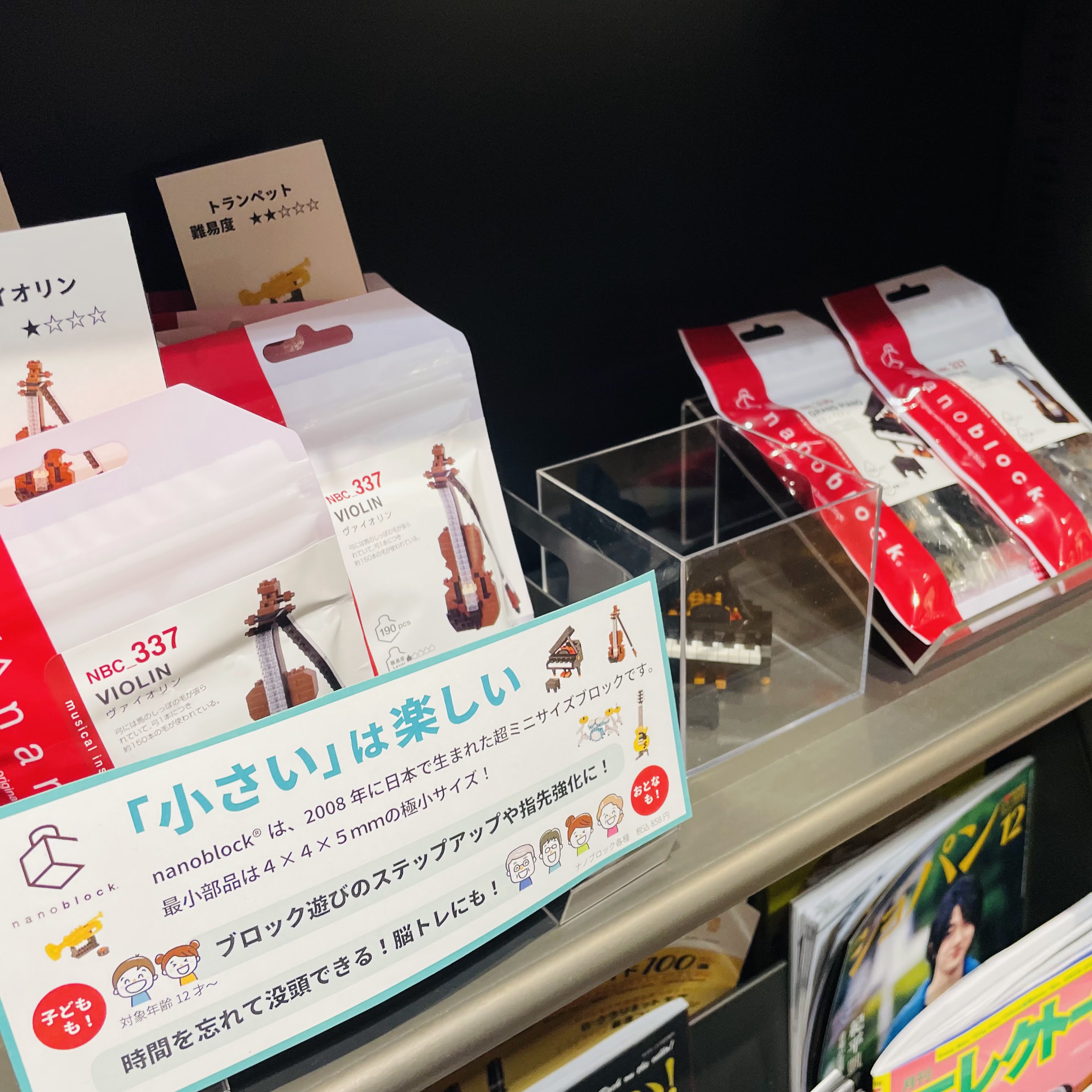 2008年に日本で生まれた超ミニサイズのブロック"ナノブロック®” 何度も繰り返し遊ぶことが出来、小さいブロックをつかむ、はめる、外すといった動作は、指先の筋力や集中力、根気力の向上も期待できます。今回は楽器シリーズとして当店では「グランドピアノ」、「ヴァイオリン」、「トランペット」の3種類のナノブ […]