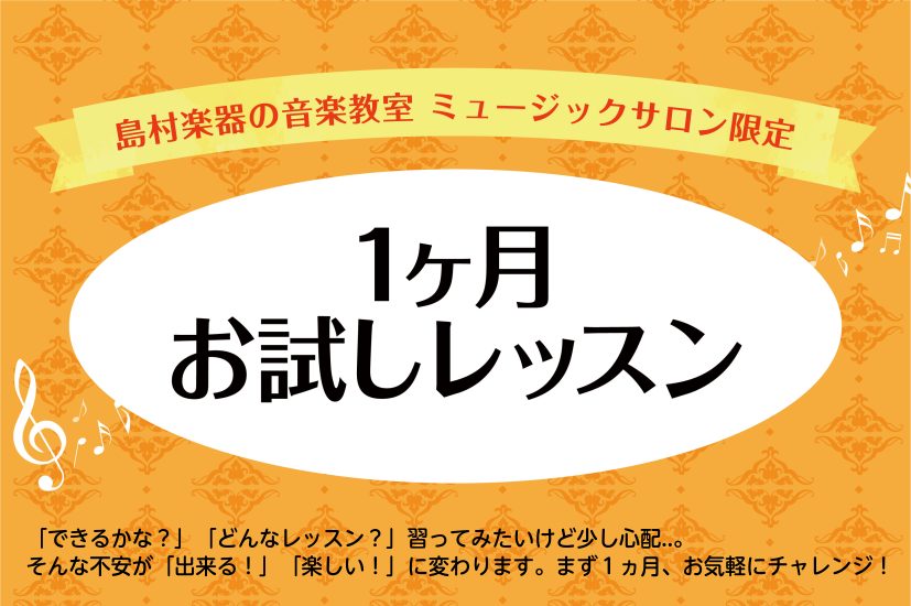 大人のための音楽教室トライアルレッスン【1ヶ月お試しレッスン】