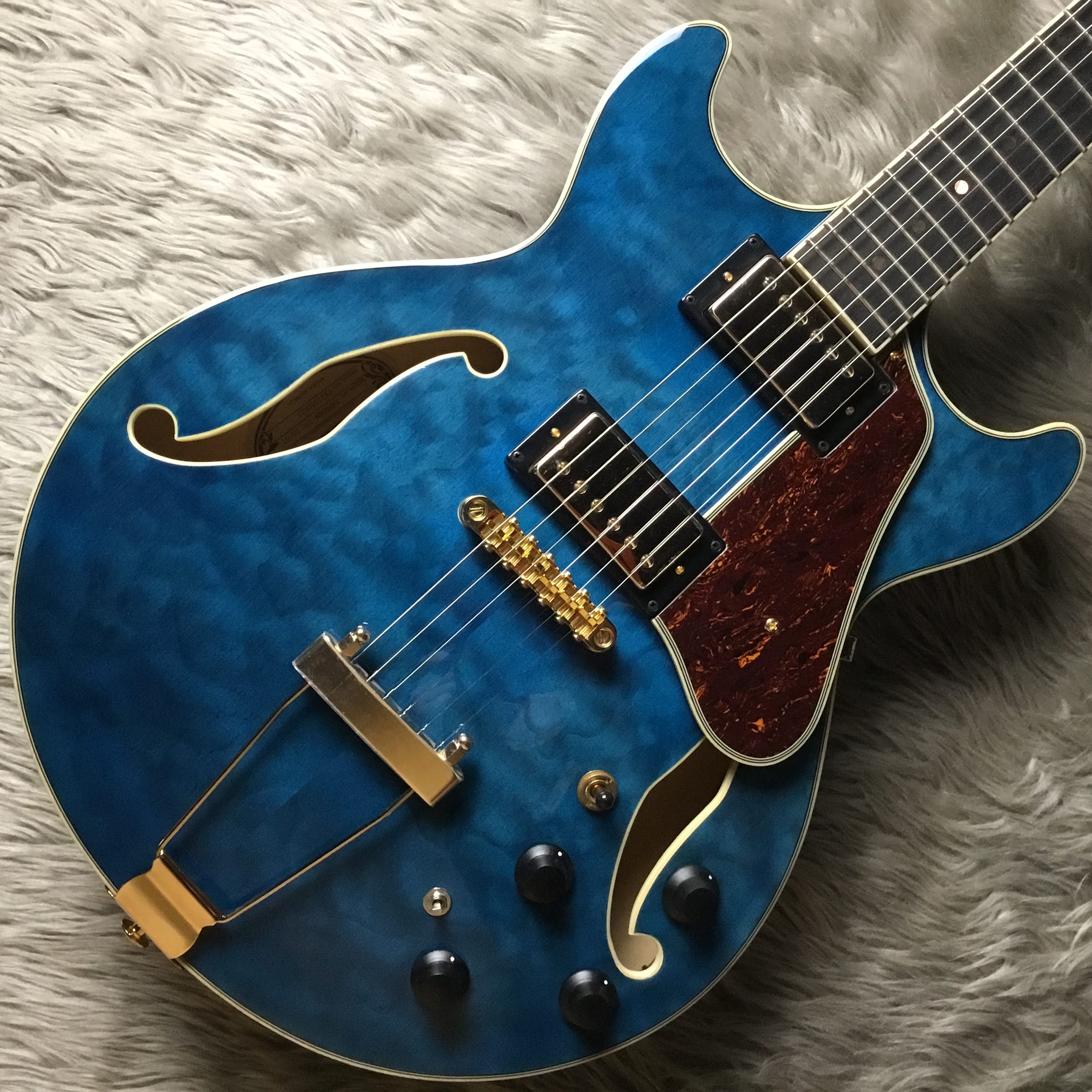 キルトメイプルTOP、鮮やかなカラーを採用した島村楽器限定モデルIbanez AMH90QM TBL