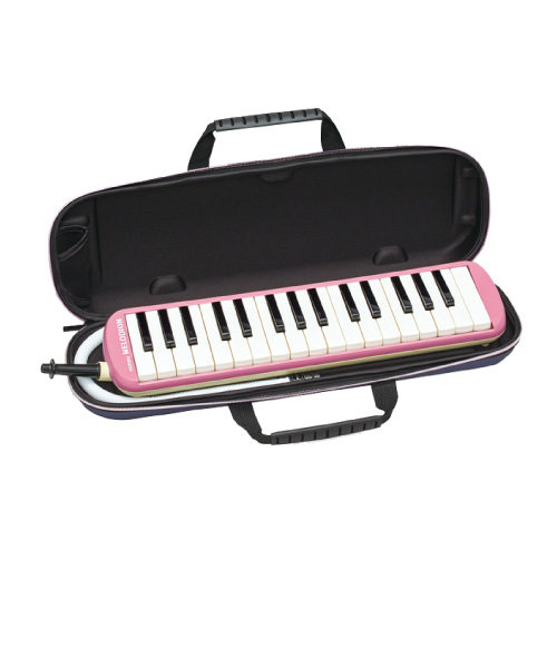 ピンク メロディオン 鍵盤ハーモニカ 【セミハードケース付き】 【唄口・ホース付】FA-32P 