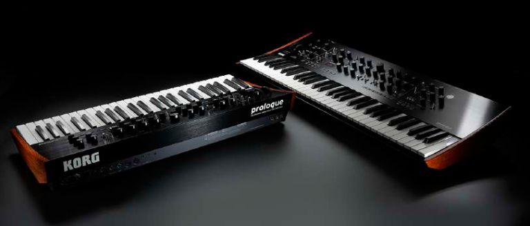 KORG ( コルグ ) は、アナログ・シンセサイザーの最上位モデルとなる「prologue」シリーズ2機種、8ボイスの49鍵盤タイプ「prologue-8」と16ボイスの61鍵盤タイプ「prologue-16」を発表いたしました。  「prologue」は、フルサイズ鍵盤を搭載したアナログ回路のポリフォニック・シンセサイザーです。2016年1月に発売された4ボイス仕様で37鍵スリムサイズ鍵盤の「minilogue」、2016年12月に発売されたモノフォニック仕様で25鍵スリムサイズ鍵盤の「monologue」に続いて、遂にライブでスタジオ制作などの用途に応えるキーボーディスト向けの2 モデル、16 ボイス + 61 鍵の「prologue-16」 と、8 ボイス + 49 鍵の「prologue-8」をラインナップします。