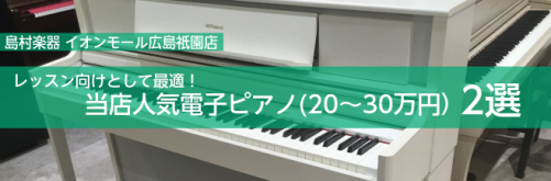 レッスン向けとして最適！当店人気電子ピアノ(20～30万円）