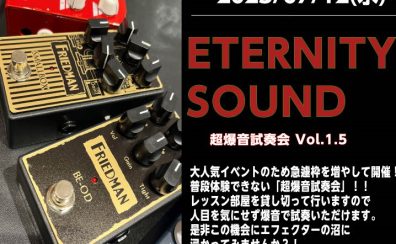【エフェクター】7/12(水)『ETERNITY SOUND ～超爆音試奏会Vol1.5～』を開催します！！！