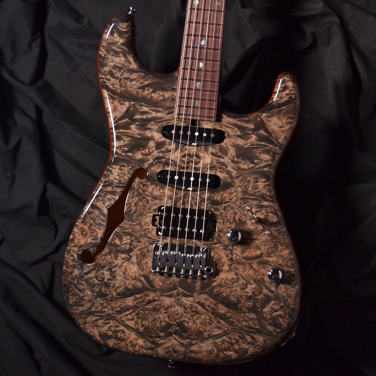 T's GuitarsST-Hollow22 Roseneck Burlmaple【3.47kg】