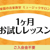 【予約制レッスン ミュージックサロン】1ヶ月お試しコース