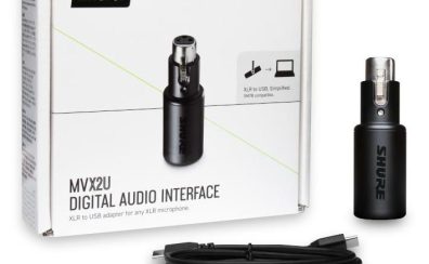 【新製品】SHURE MVX2U ヘッドホン出力付きXLR-USB変換アダプター