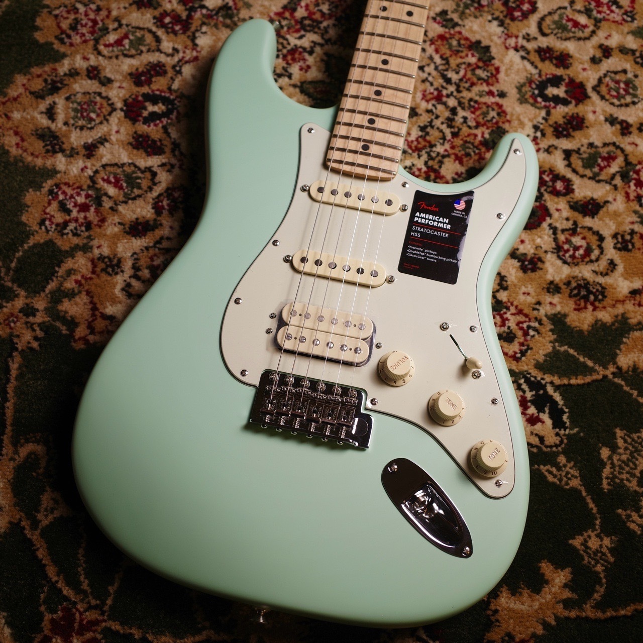 新品Fender American Performer Stratocaster HSS Maple Fingerboard Satin Surf Green エレキギター