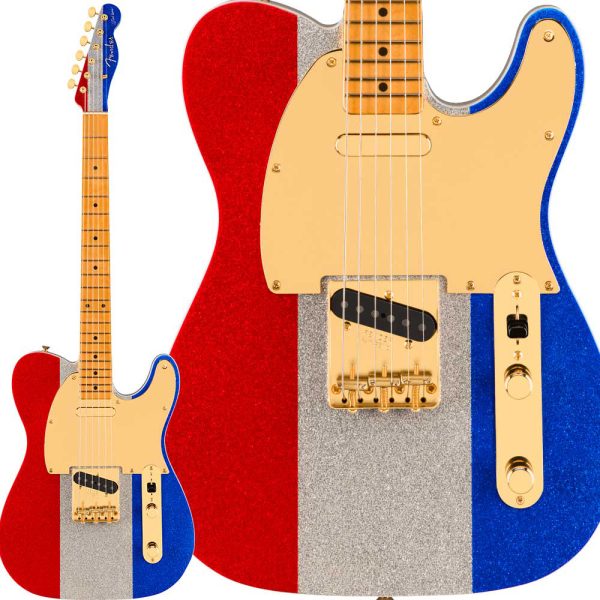 【新品】<br />
Fender Buck Owens Telecaster Red Silver and Blue Sparkle<br />
￥297,000 