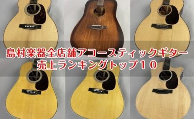 島村楽器全店舗アコースティックギター6月度売上ランキングトップ10