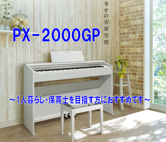 *一人暮らしや保育士を目指す方にオススメモデル【PX-2000GP】 こんにちは。季節はもう春になりそろそろ新生活が始まる季節になりましたね。そこで、1人暮らしや幼児教育系を目指す方にオススメする電子ピアノをご紹介します。]]その商品はカシオ【PX-2000GP】です。この商品はスタイリッシュモデル […]