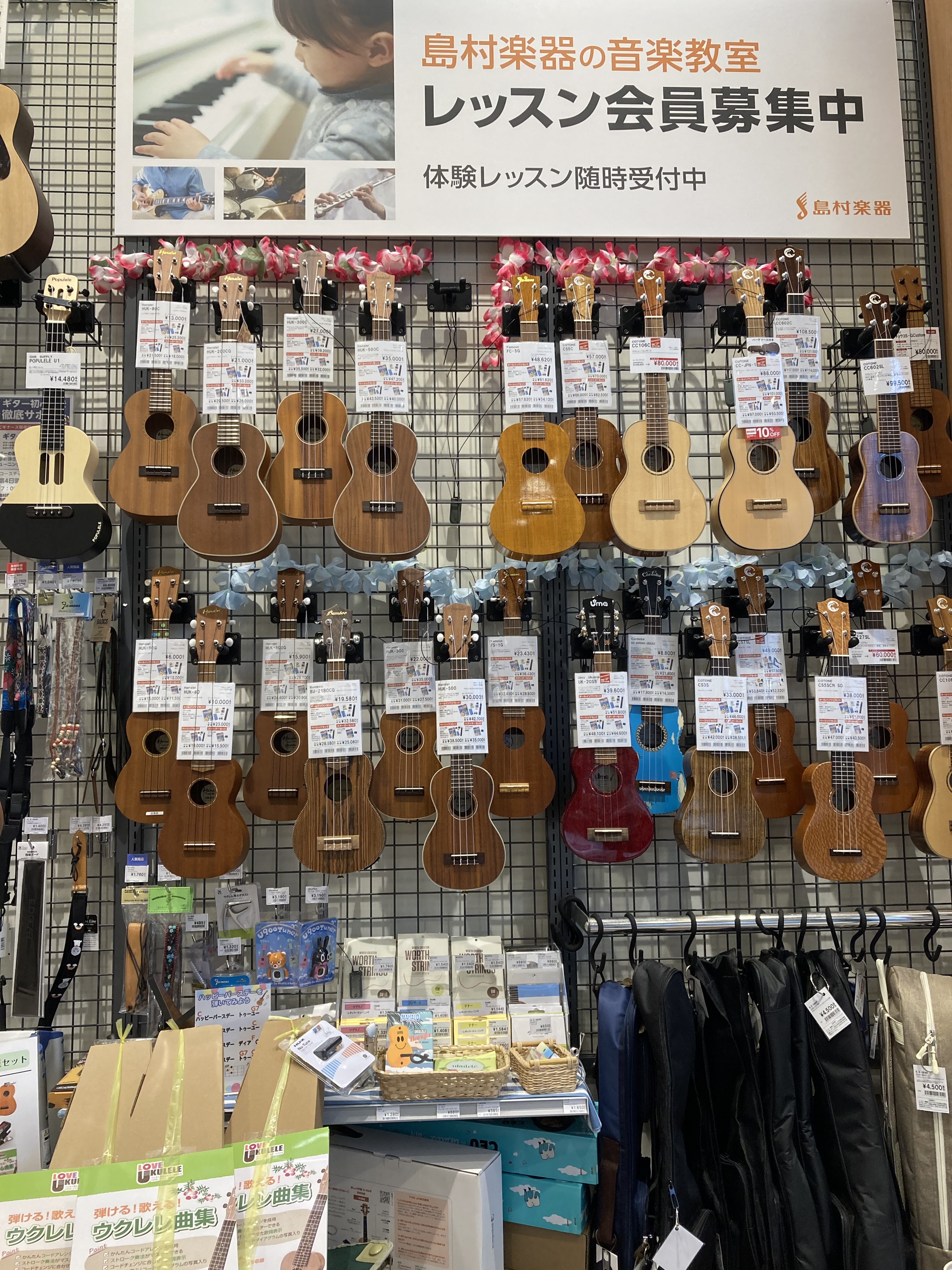 CONTENTSHanalei HUK-10GHanalei HUK-80Hanalei HUK-10G 特徴 ハナレイ HUK-10Gは、最もポピュラーなソプラノサイズのウクレレです。手の小さな方にも弾きやすく、コロンコロンとした軽快で可愛らしいサウンドが特徴。ハワイアンソング等の伴奏で多く使われ […]
