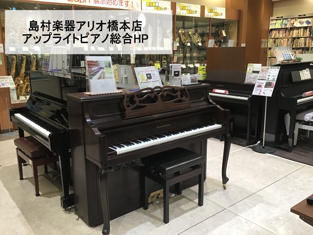 電子ピアノ、アップライトピアノのことならアリオ橋本店にご相談ください♪相模原市・橋本・多摩地区・八王子や町田、都内23区や山梨県からなど幅広い地域の方にご来店頂いております。実際に展示しているアップライトピアノを試弾することができます。また、電子ピアノとアップライトピアノで悩んでいらっしゃる方も、ど […]