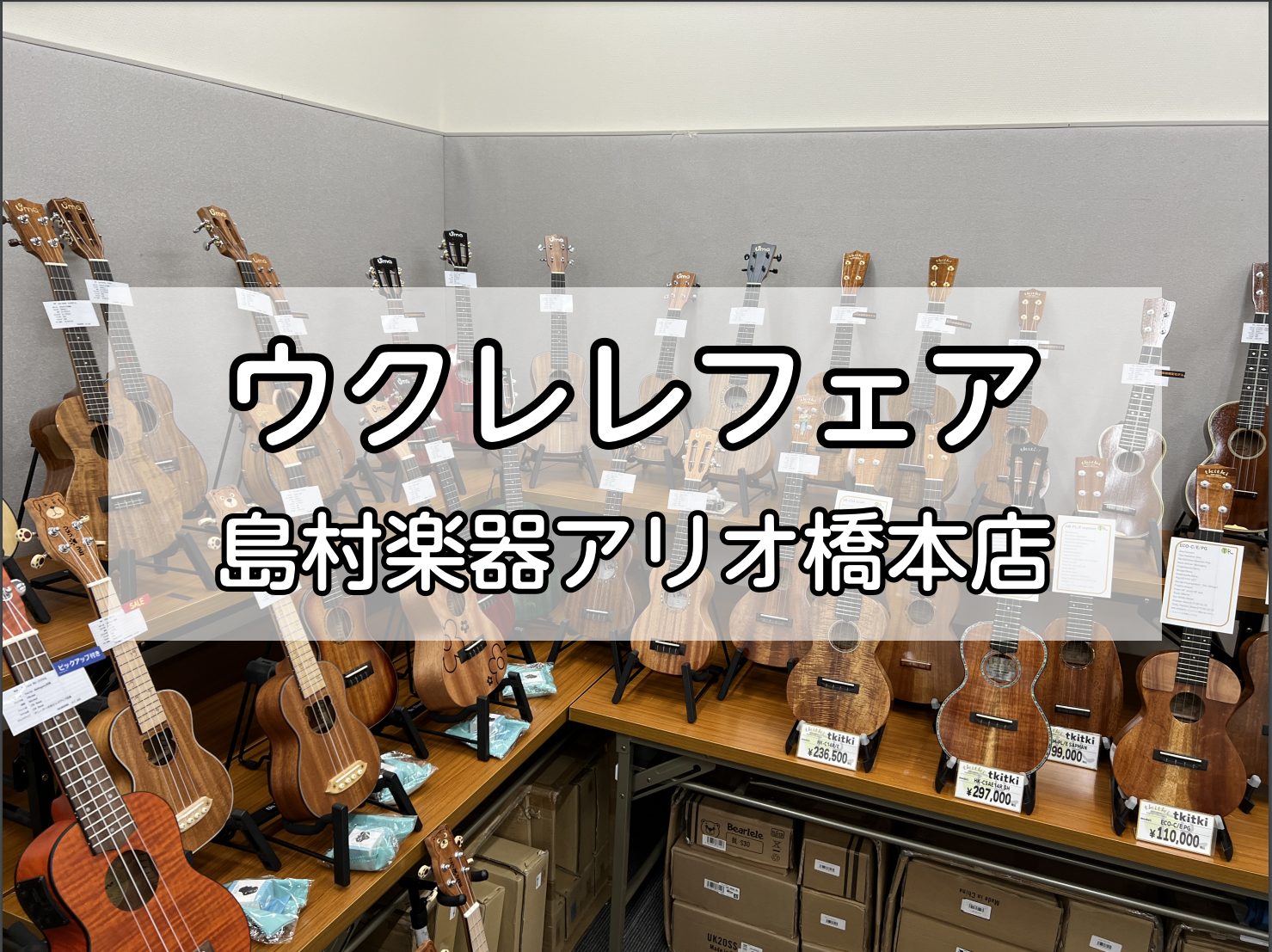 2日間限定でウクレレフェアを開催します！ 様々な種類のウクレレがなんと約100本も展示されます！試奏し放題！！お気に入りのウクレレが見つかるかもしれません。各日イベントも行ないます♪ ご来場予定のお客様は、お電話またはご予約ボタンからフォーム送信をお願いいたします！ CONTENTS事前の試奏ご予約 […]