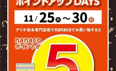 【BLACK FRIDAY】nanacoポイント5倍！2025年11月25日(火)～11月30日(日)の6日間限定！