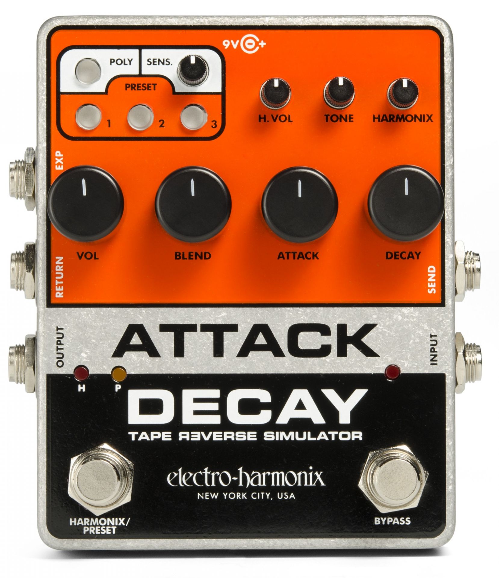 【ギター用エフェクター】-Electro Harmonix-「Tape Reverse Simulator」と呼ばれた名機”Attack Decay”が完全復刻＆進化！