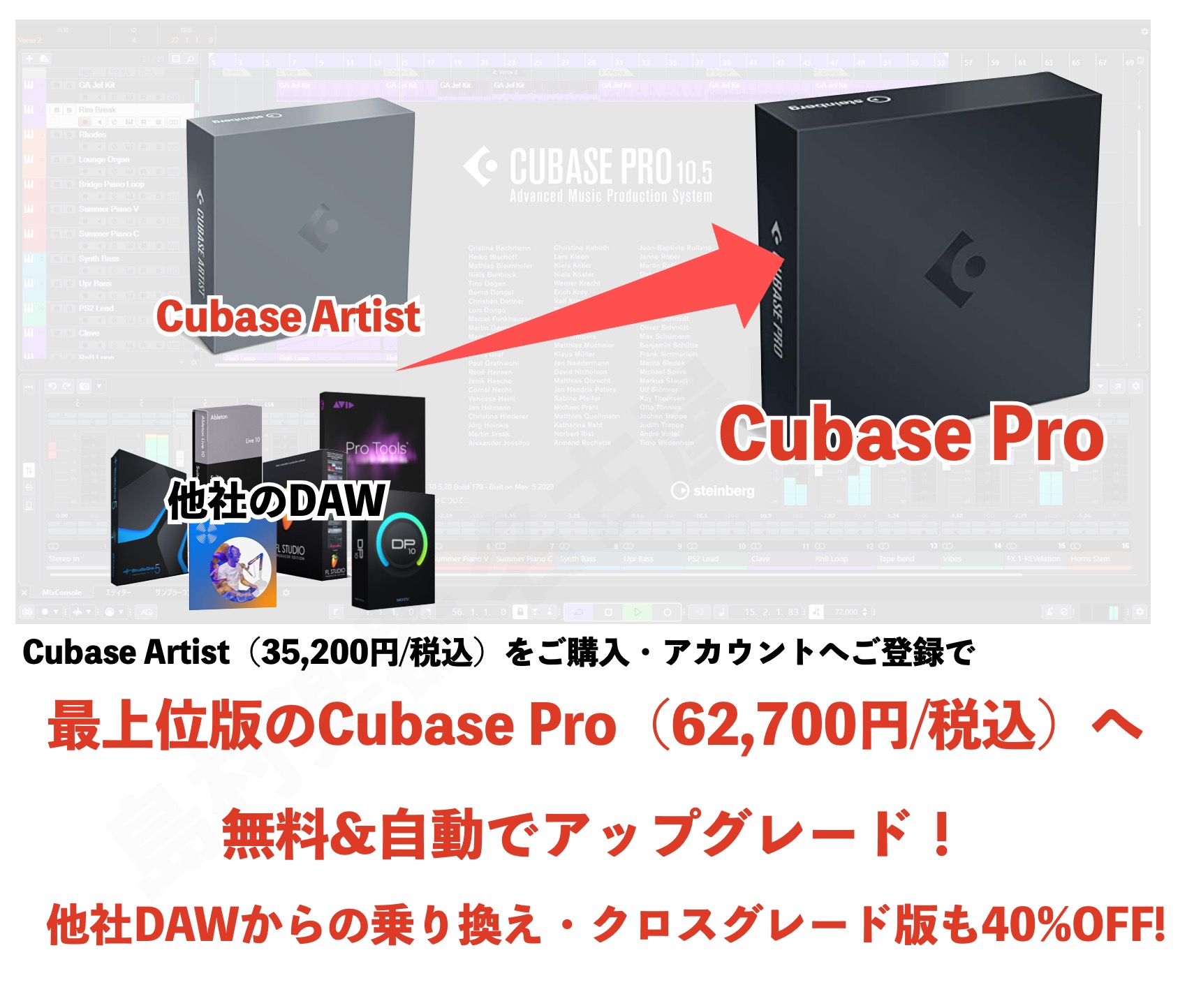 *「7/1~8/1 Cubase STUDIO WEEK」開催！2つのビッグなキャンペーン開催！ **【その1】「Cubase Artistを買って、Proをゲット！2021」キャンペーン ***超・超お買い得なキャンペーン！7/1~8/1の期間内に「steinberg Cubase Artist」 […]