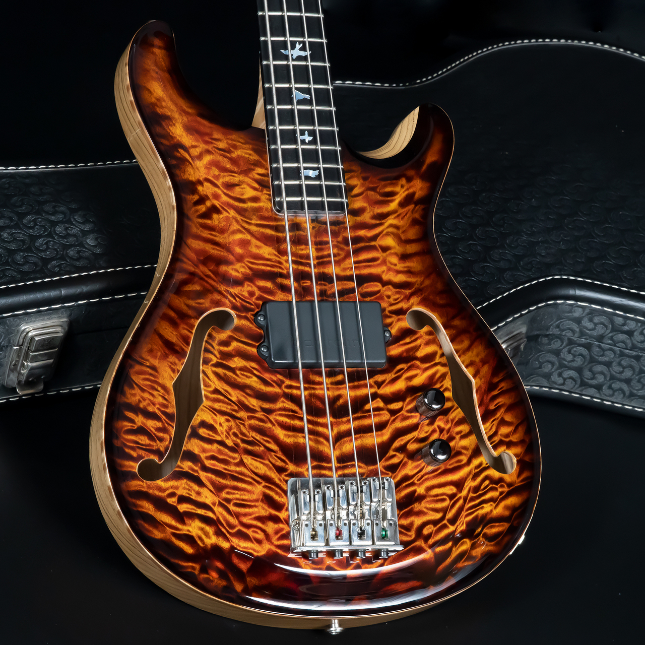 Paul Reed Smith(PRS) Private Stock #5911 Hollowbody Bass4 Tiger Smoked Burst
