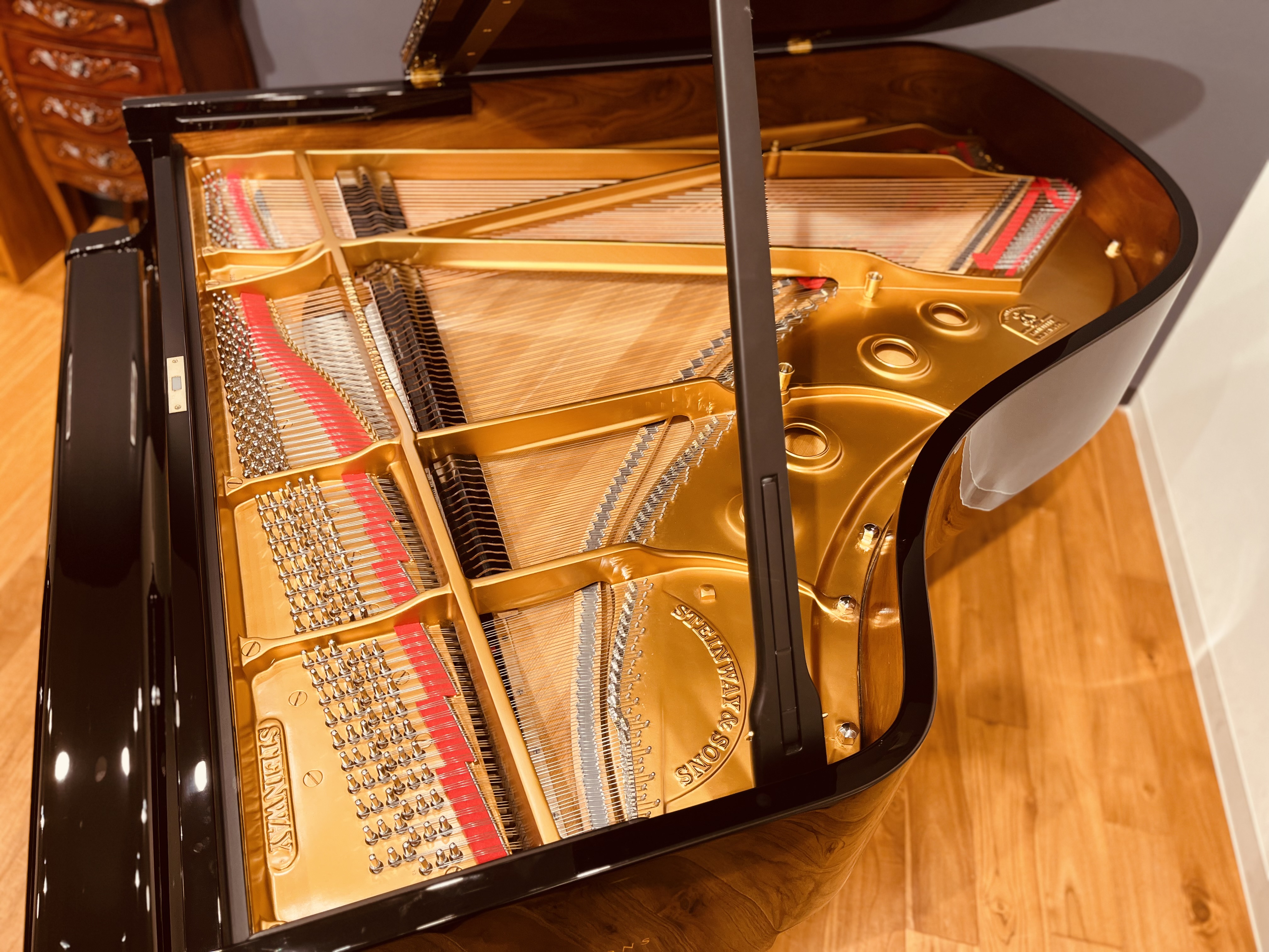 STEINWAY,A-188,スタインウェイ,グランドピアノ,ピアノ内部俯瞰