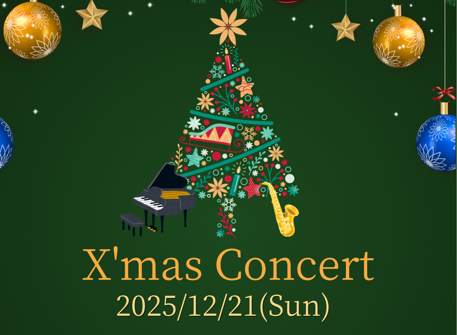 こんにちは！ピアノインストラクターの島田です。12月21日にサックスサロンとピアノサロン合同でクリスマスミニコンサートを開催しました。その様子をお届けさせていただきます！ CONTENTSコンサートスタート！即興アンサンブルしました♪プレゼント交換🎁サロンの皆さまで交流会集合写真📸✨インストラクター [&hellip;]