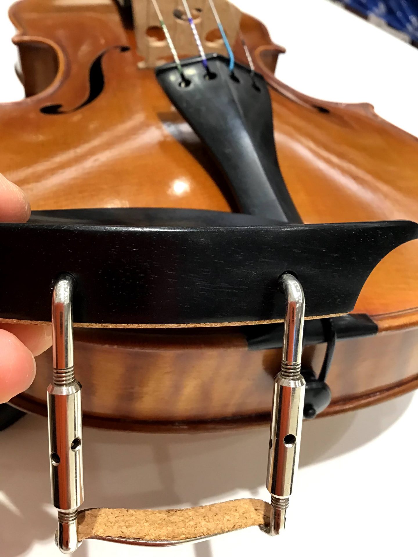 素敵な Verga Hill Chrome Bracket <br>Violin Chinrest Boxwood <br>バイオリンあご当  ボックスウッド