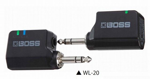 【ワイヤレスシステム】-BOSS-ケーブルと同じ感覚で使える”WL-20″ “WL-20L”、ペダルボード組み込みのためにデザインされた”WL-50″が発売！ご予約受付ます！