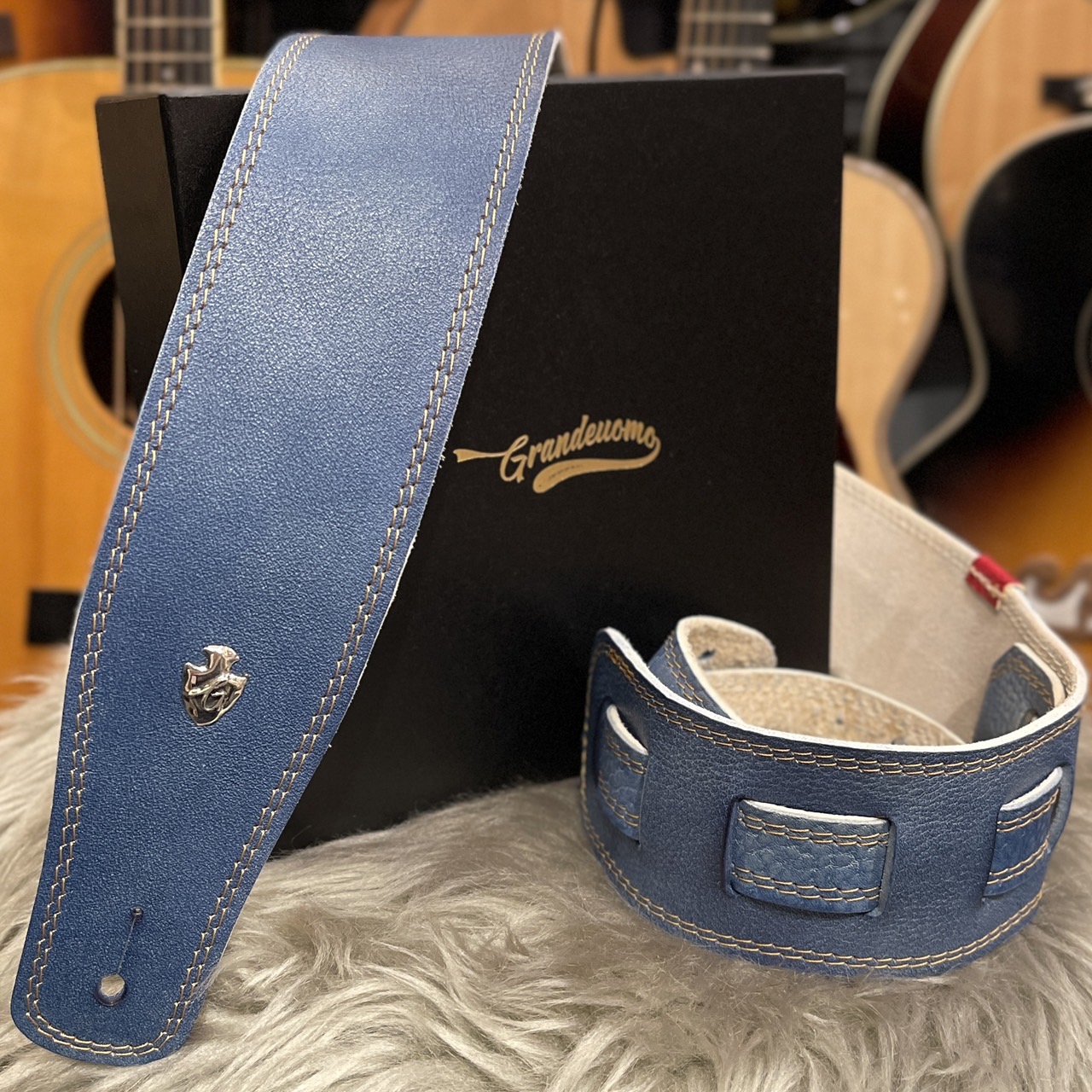 ギターストラップCS G-Premium Light Blue Jean